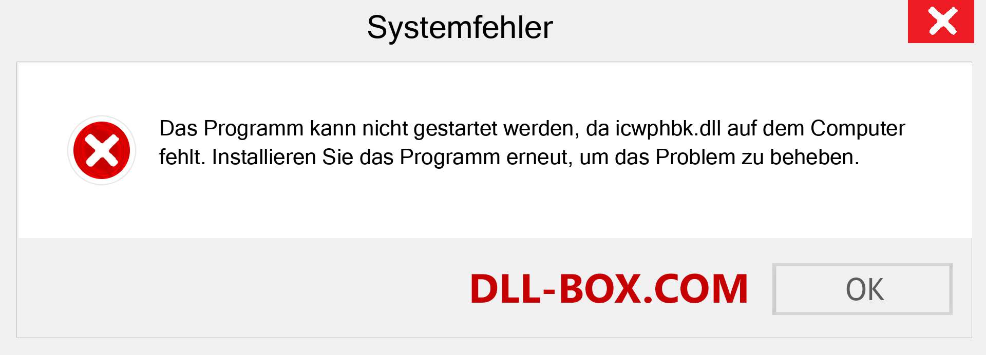 icwphbk.dll-Datei fehlt?. Download für Windows 7, 8, 10 - Fix icwphbk dll Missing Error unter Windows, Fotos, Bildern